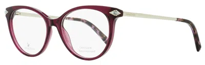 Swarovski Women's Arching Oval Eyeglasses Sk5312 069 Shiny Bordeaux 51mm In Multi