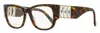 Swarovski Women's Baguette Crystal Eyeglasses Sk5473 052 Dark Havana 54mm In Brown