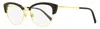 Swarovski Women's Brow Line Eyeglasses Sk5363 048 Deep Gold/dark Brown 53mm In Black