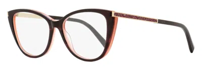 Swarovski Women's Butterfly Eyeglasses Sk5414 069 Dark Brown/rose 53mm In Animal Print
