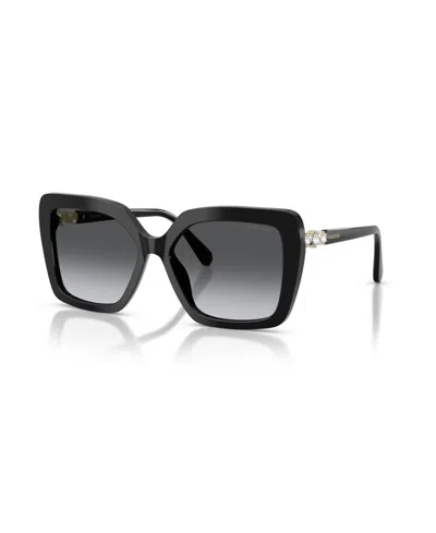 Swarovski Women's Butterfly Sunglasses, Sk6049 In Black