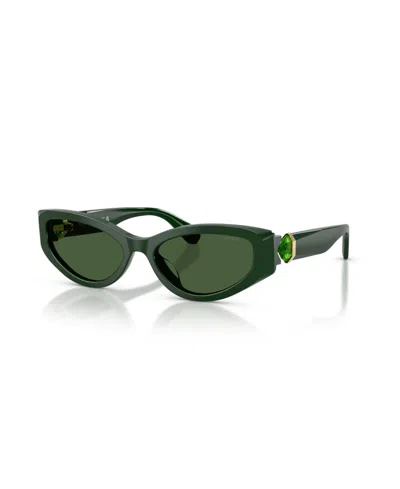 Swarovski Women's Cat Eye Sunglasses, Sk6045u In Green