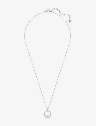 Swarovski Womens Crystal Creativity Silver-toned Rhodium-plated And Crystal Pendant Necklace