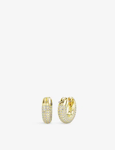 Swarovski Womens Crystal Dextera Rhodium-plated Brass And Crystal Hoop Earrings
