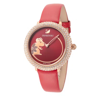 Swarovski Women's Crystal Frost 34mm Quartz Watch In Red