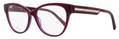 Swarovski Women's Crystal Row Eyeglasses Sk5392 081 Violet 55mm In Brown