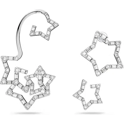 Pre-owned Swarovski Women's Earrings Clip Set 3-teilig Crystal Stella 5617757 In White
