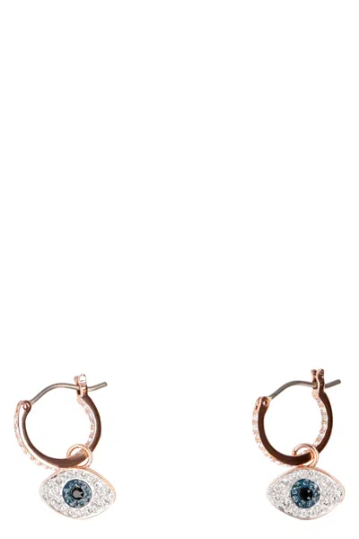 Swarovski Women's Evil Eye Pendant Hoop Earrings In Gold