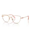 Swarovski 53mm Cat Eye Optical Glasses In Rose Gold