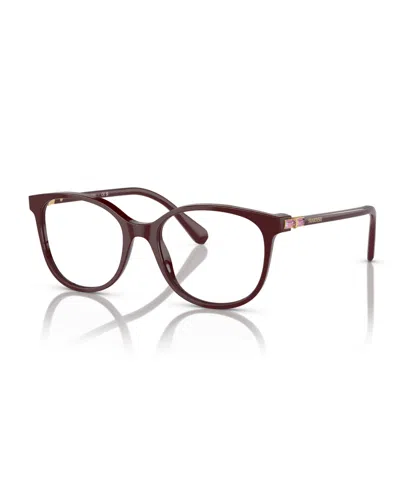 Swarovski Women's Eyeglasses, Sk2002 In Solid Burgundy