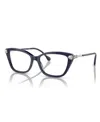 Swarovski Sk2045 Crystal Cat-eye Acetate Optical Frames In Blue
