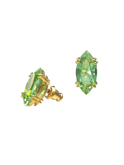 Swarovski Women's Gema Goldtone & Crystal Stud Earrings In Green