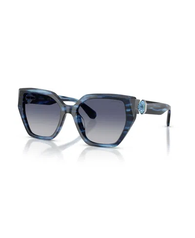 Swarovski Women's Geometric Sunglasses, Sk6044u In Blue