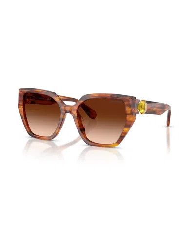 Swarovski Women's Geometric Sunglasses, Sk6044u In Brown