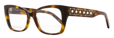 Swarovski Women's Grid Crystal Eyeglasses Sk5452 052 Dark Havana 52mm In Brown