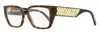 Swarovski Women's Lattice Crystal Eyeglasses Sk5446 053 Havana 54mm In Brown