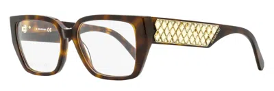 Swarovski Women's Lattice Crystal Eyeglasses Sk5446 053 Havana 54mm In Brown