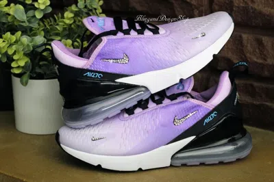 Pre-owned Swarovski Women's Nike Air Max 270 Purple Sneakers Made With  Crystals Custom