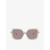 SWAROVSKI SWAROVSKI WOMEN'S NUDE SK6011 SQUARE-FRAME ACETATE SUNGLASSES