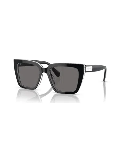 Swarovski Women's Polarized Sunglasses, Sk6013 In Black