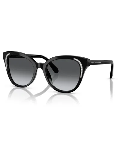 Swarovski Crystal-embellished Oversized Sunglasses In Black