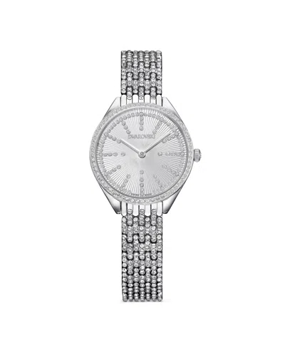 SWAROVSKI WOMEN'S QUARTZ ATTRACT STAINLESS STEEL WATCH, SWISS MADE 30MM