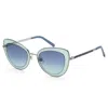 Swarovski Women's Shiny Light Ruthenium 51mm Sunglasses In Blue