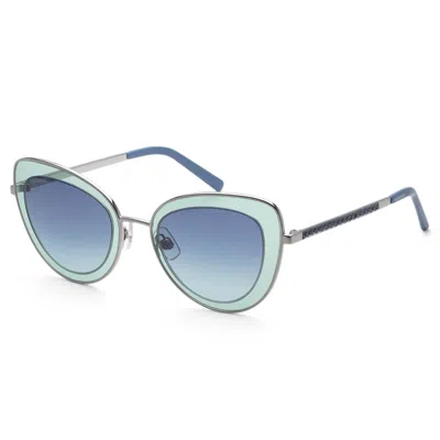 Swarovski Women's Shiny Light Ruthenium 51mm Sunglasses In Blue