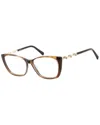 Swarovski Sk5383 Crystal-accented Rectangular Eyeglasses In Brown