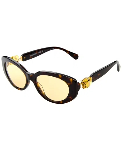 Swarovski Women's Sk600253-x 53mm Sunglasses In Gold