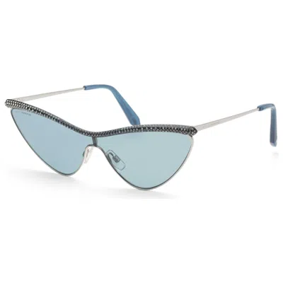 Swarovski Women's 99mm Shiny Palladium Sunglasses In Blue