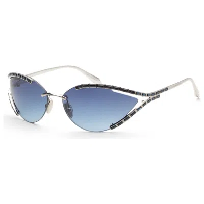 Swarovski Women's 66mm Silver Sunglasses In Blue