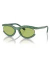 Swarovski Womens Sk6006 Crystal-embellished Oval-frame Metal Sunglasses Green In Light Green Flash