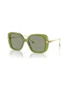 Swarovski Sk6011 Square-frame Acetate Sunglasses In Trasparent Green