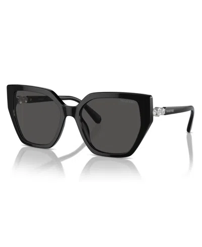 Swarovski Sk 6016 100187 56mm Womens Irregular Sunglasses In Black