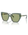 Swarovski Constella 56mm Polarized Irregular Sunglasses In Transparent Green