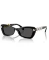 Swarovski Crystal-embellished Rectangle Sunglasses In Black