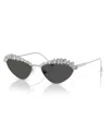 Swarovski Womens Silver Sk7009 Irregular-frame Metal Sunglasses In Silver