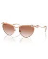Swarovski Sk 7017 401413 58mm Womens Cat-eye Sunglasses In Rose Gold
