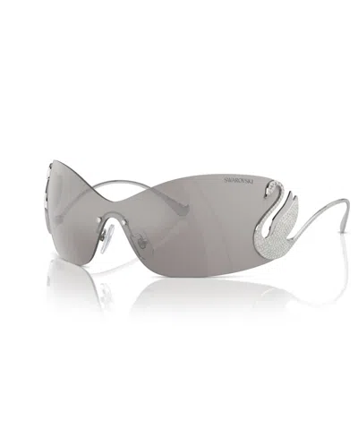 Swarovski Woman Sunglass Sk7020 In Light Grey Mirror Silver