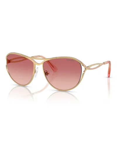 Swarovski Woman Sunglasses Sk7028 In Pink Gradient Red