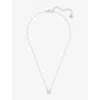 Swarovski Attract Square Crystal Pendant Necklace In Silver Tone, 14.87-16.87 In White