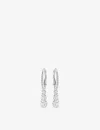 Swarovski Womens White Attract Trilogy Brass And Crystal Hoop Earrings In White
