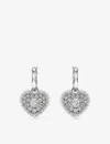 Swarovski Hyperbola Huggie Heart Drop Earrings In White