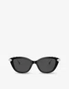 Swarovski Crystal-embellished Cat-eye Frame Sunglasses In Black
