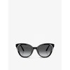 Swarovski Crystal-embellished Oversized Sunglasses In Black