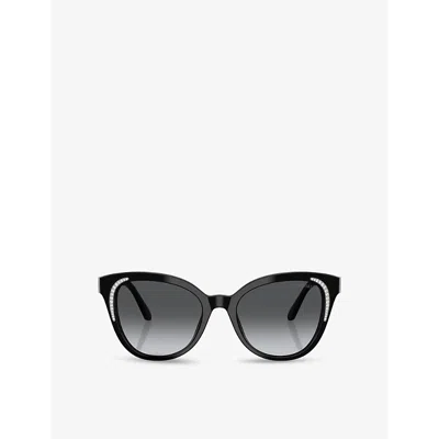 SWAROVSKI WOMENS BLACK SK6031 BUTTERFLY CRYSTAL-EMBELLISHED ACETATE SUNGLASSES