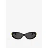 Swarovski Womens Black Sk6042 Oval-frame Acetate Sunglasses