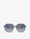 Swarovski Womens Blue Sk6003 Irregular-frame Gem-embellished Acetate Sunglasses In Blue