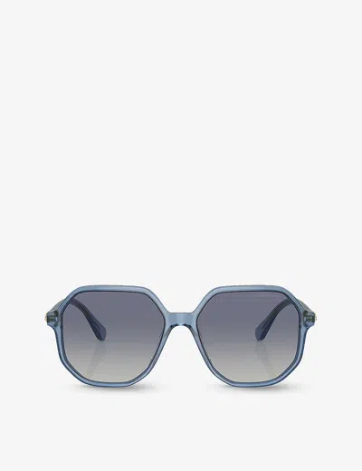 SWAROVSKI WOMENS BLUE SK6003 IRREGULAR-FRAME GEM-EMBELLISHED ACETATE SUNGLASSES